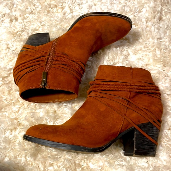 Shoes - Rust color dude booties.  Size 10